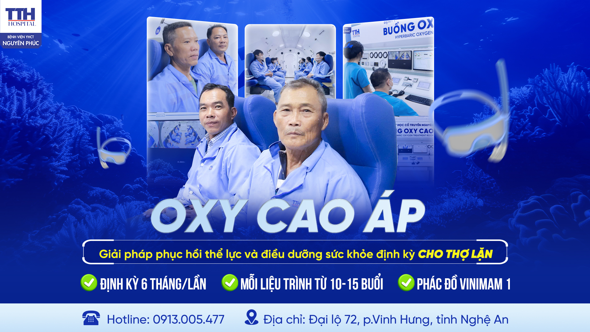 OXY CAO ÁP - GIẢI PHÁP PHỤC HỒI THỂ LỰC VÀ ĐIỀU DƯỠNG SỨC KHỎE ĐỊNH KỲ CHO THỢ LẶN